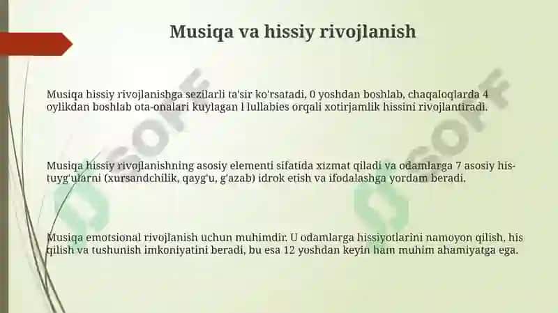 Musiqa va hissiy rivojlanish 3