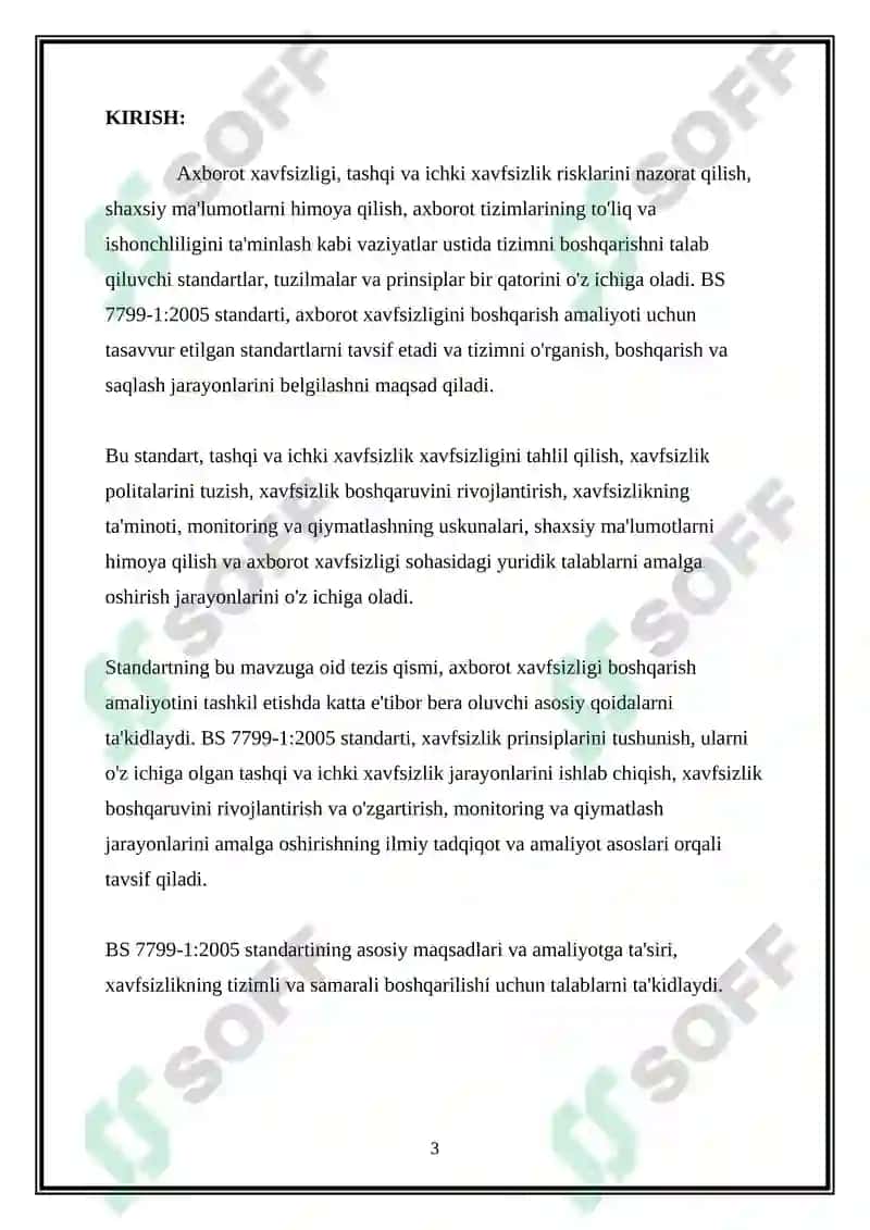BS 7799-2:2005 - Britaniya standarti BS 7799 Axborot xavfsizligini boshqarish tizimining spetsifikatsiyasi mohiyati 3