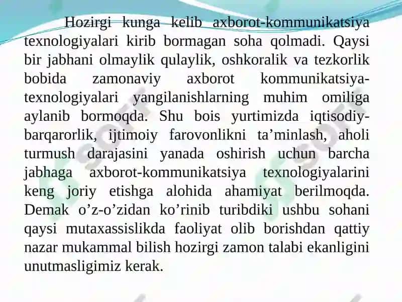KOMPYUTER DASTURIY TA’MINOTINING KLASSIFIKATSIYASI (TASNIFI) 3