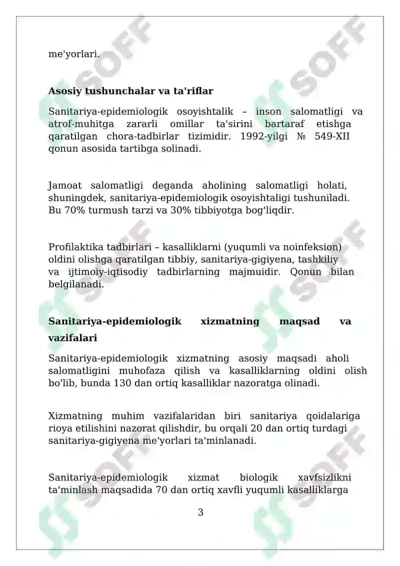 Sanitariya-epidemiologiya va jamoat salomatligi tuzilishi va ish faoliyati 3