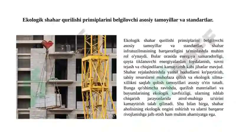 Ekologik shahar qurilishi va loyihalash 3