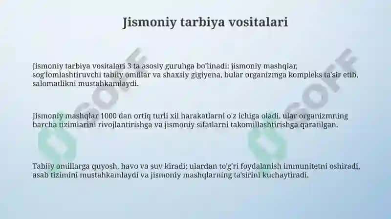 Jismoniy tarbiya vositalari 3