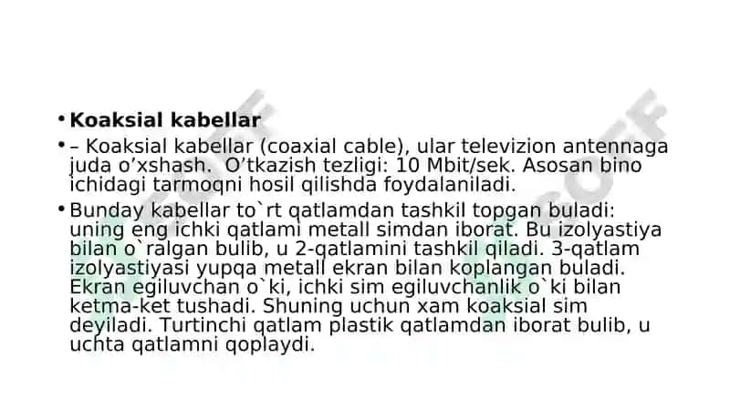 Kompyuter tarmoqlari fanida qo’llaniladigan texnik vositalar haqida tushunchalar 3
