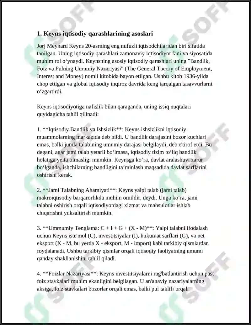 KEYNS G'OYALARI SARMOYAGA QANDAY TASIR KO'RSATADI? 3