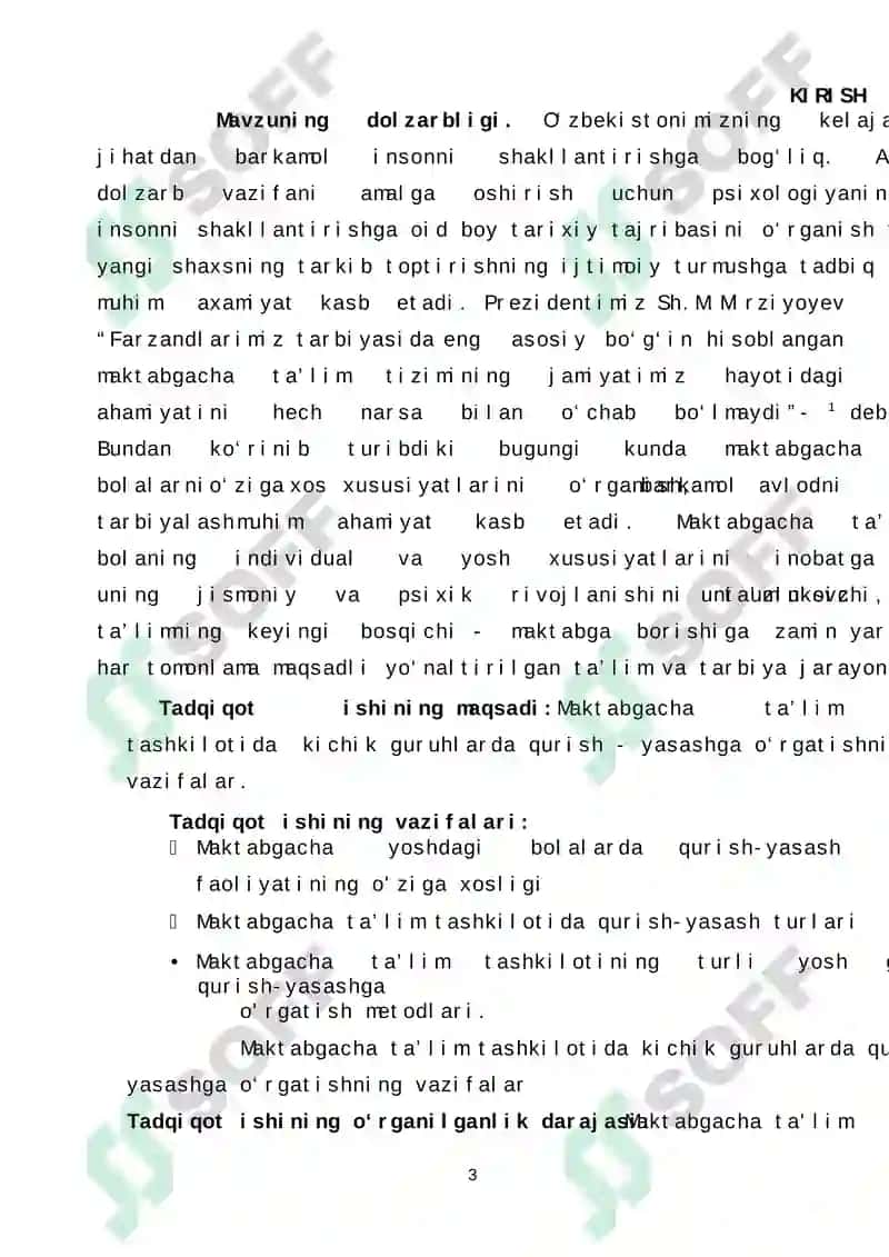 MAKTABGACHATA’LIM TASHKILOTINING YOSH GURUHLARIDA QURISH-YASASHGA ÒRGATISH METODLARI 3