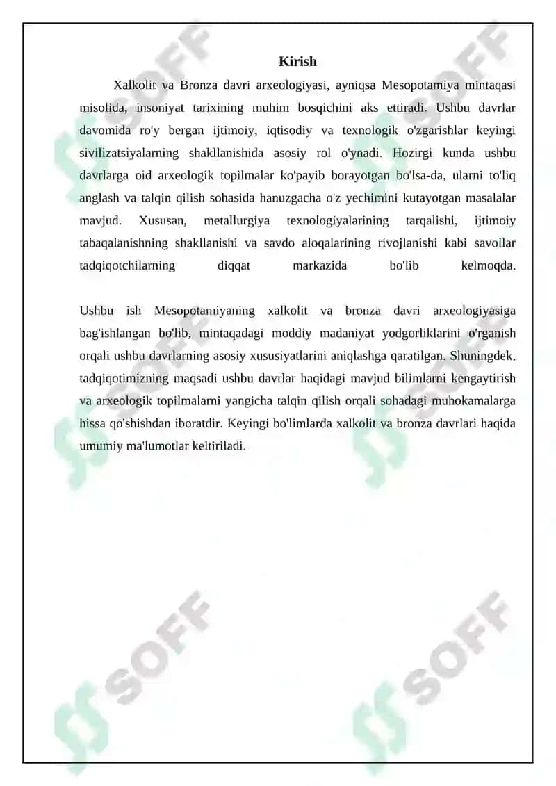 Mezolit va Bronza Davri Arxeologiyasi (Mesopotamiya Misolida) 3