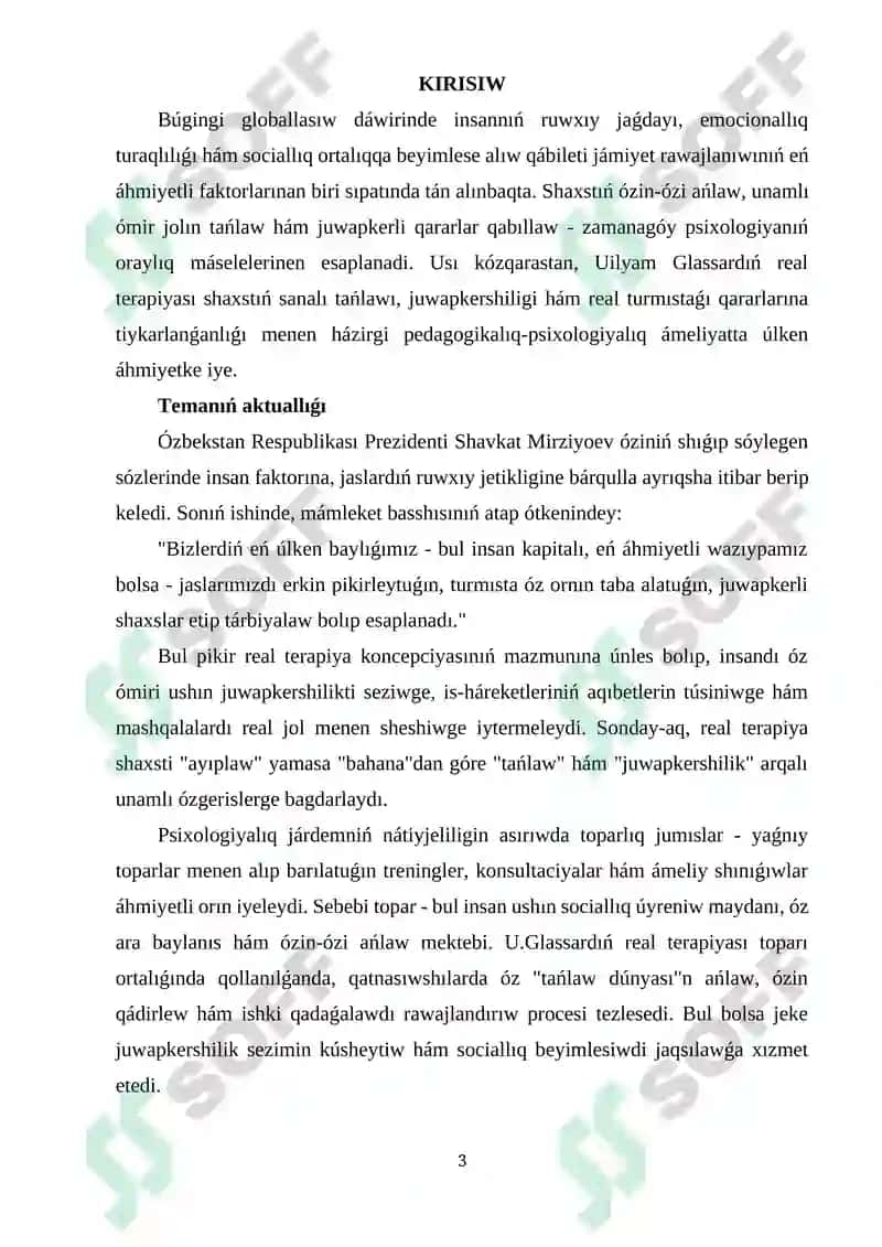 U. Glassardıń real terapiyası   toplarda islewde qollanıw imkaniyatları 3