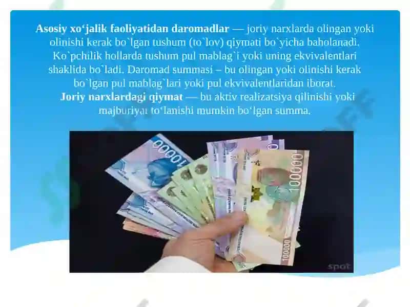 Asosiy xo'jalik faoliyatidan olinda daromadlar 3