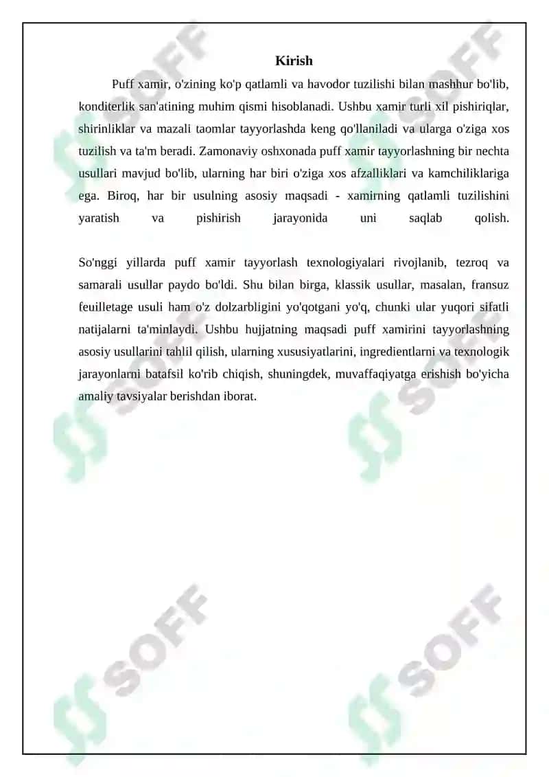 Puf xamir tayyorlash usullari 3
