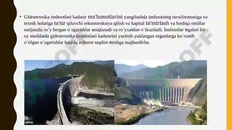 Gidrotexnika inshootlari davlat kadastrini yuritish 3