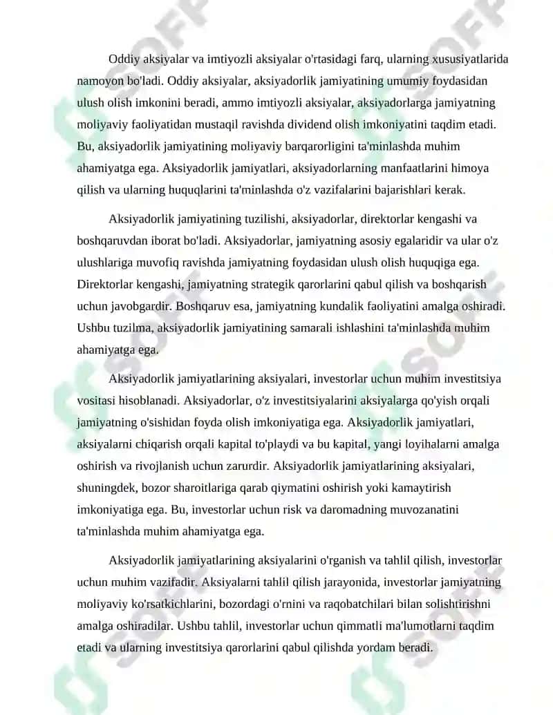 Aksiyadorlik jamiyatini aksiyalarini o’rganib taxlil qilish 3