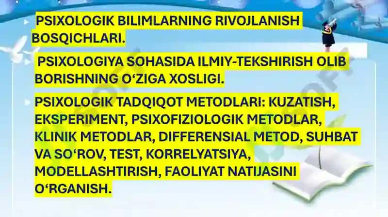 Psixologiya fanining predmeti va rivojlanish tarixi 3