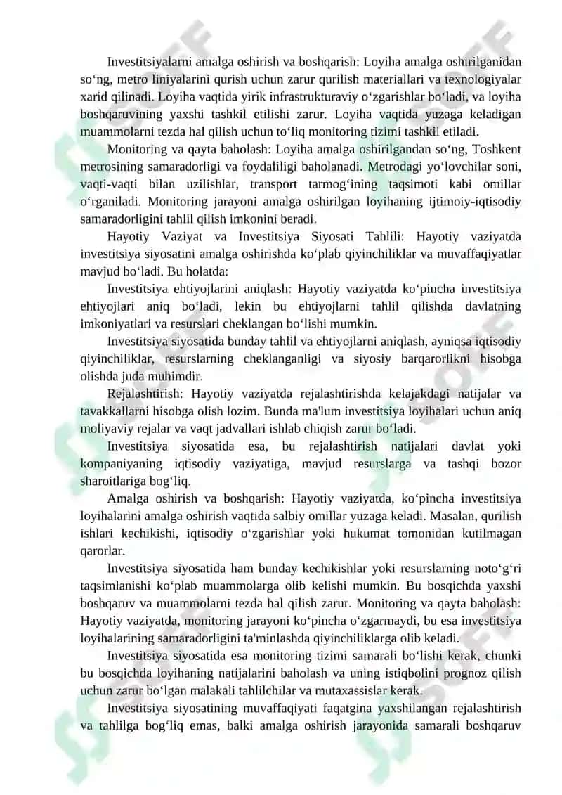Investitsiya siyosati: uning roli, asosiy yoʻnalishlari va amalga oshirish bosqichlari 3