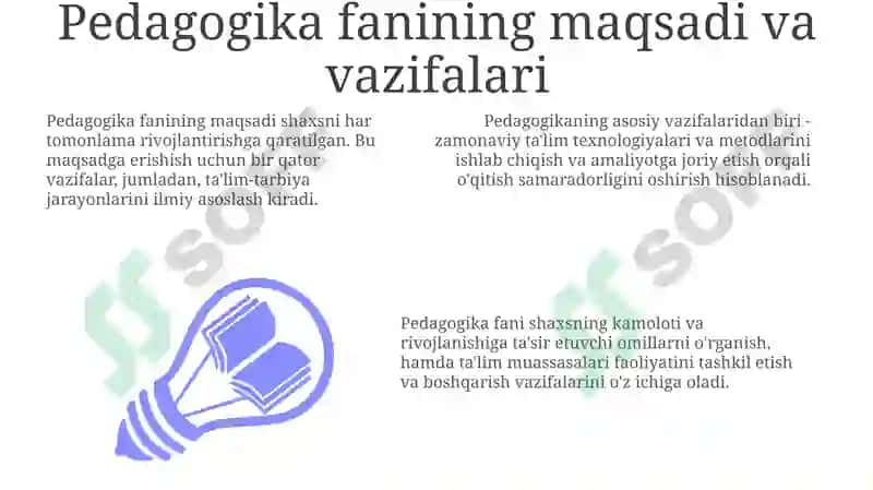 Pedagogika fanining maqsadi va vazifalari 3