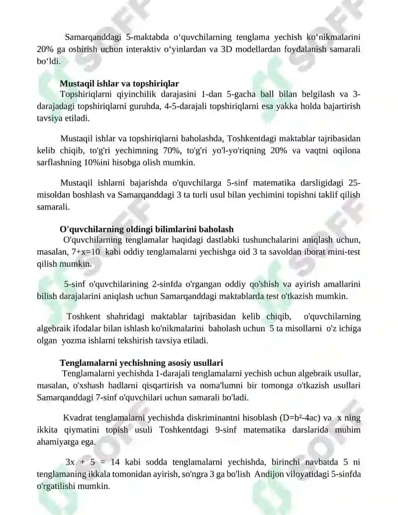 Tenglamalarni yechish mavzusini o'qitish metodikasi 3