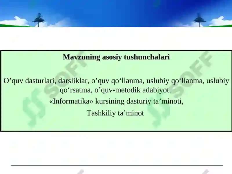 O’QITISHNI TASHKIL ETISHDA QO’LLANILADIGAN TA’MINOTLAR 3