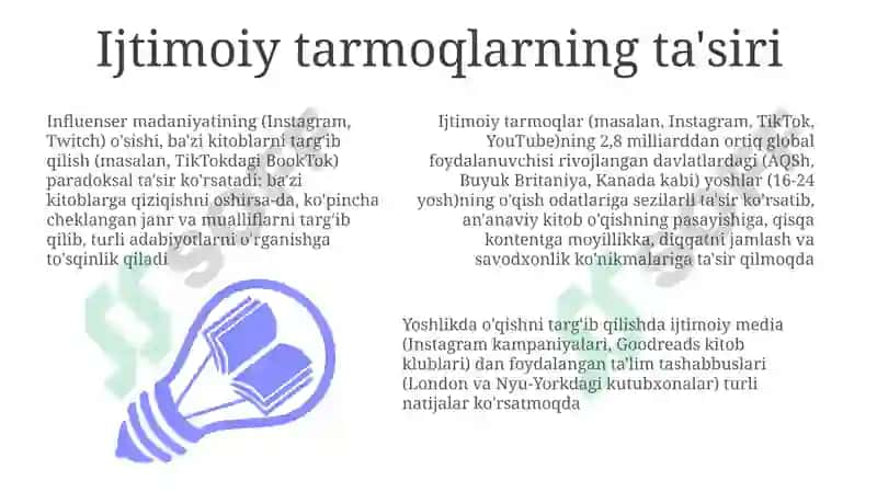 Zamonaviy yoshlar orasida kitob oʻqish madaniyati 3