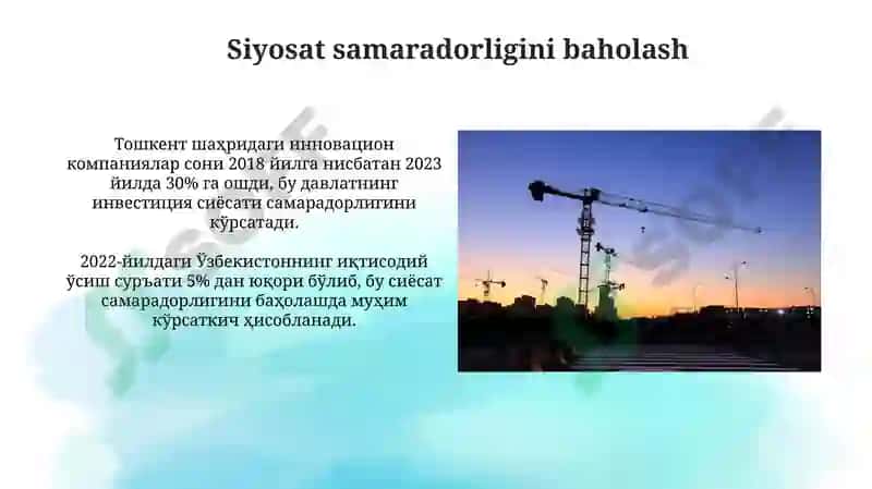 Davlatning tarkibiy-invistetsiyaviy va innovatsiya siyosatlari 3