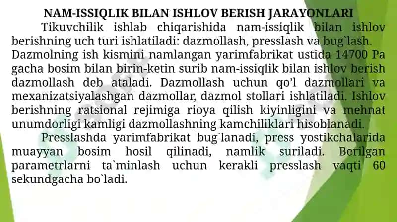Nаm-issiqlik bilаn ishlоv bеrish 3