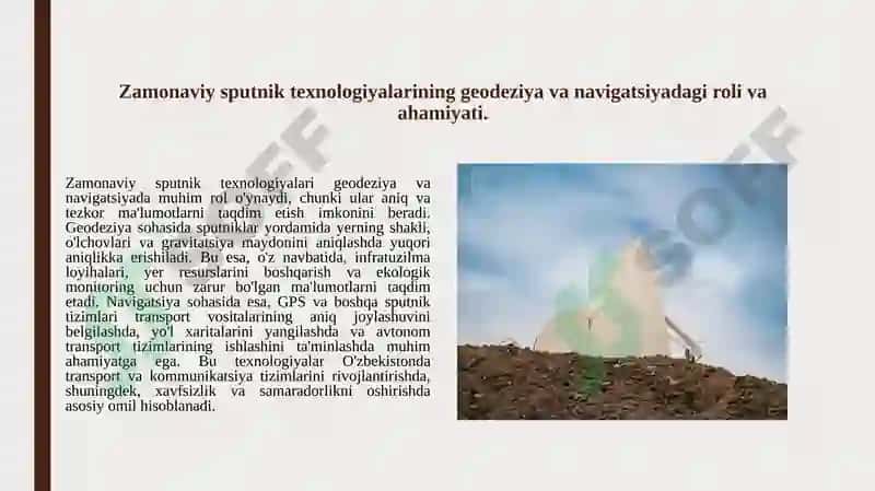 Zamonaviy sputnik texnologiyalarining geodeziya va navigatsiyadagi roli va ahamiyati 3