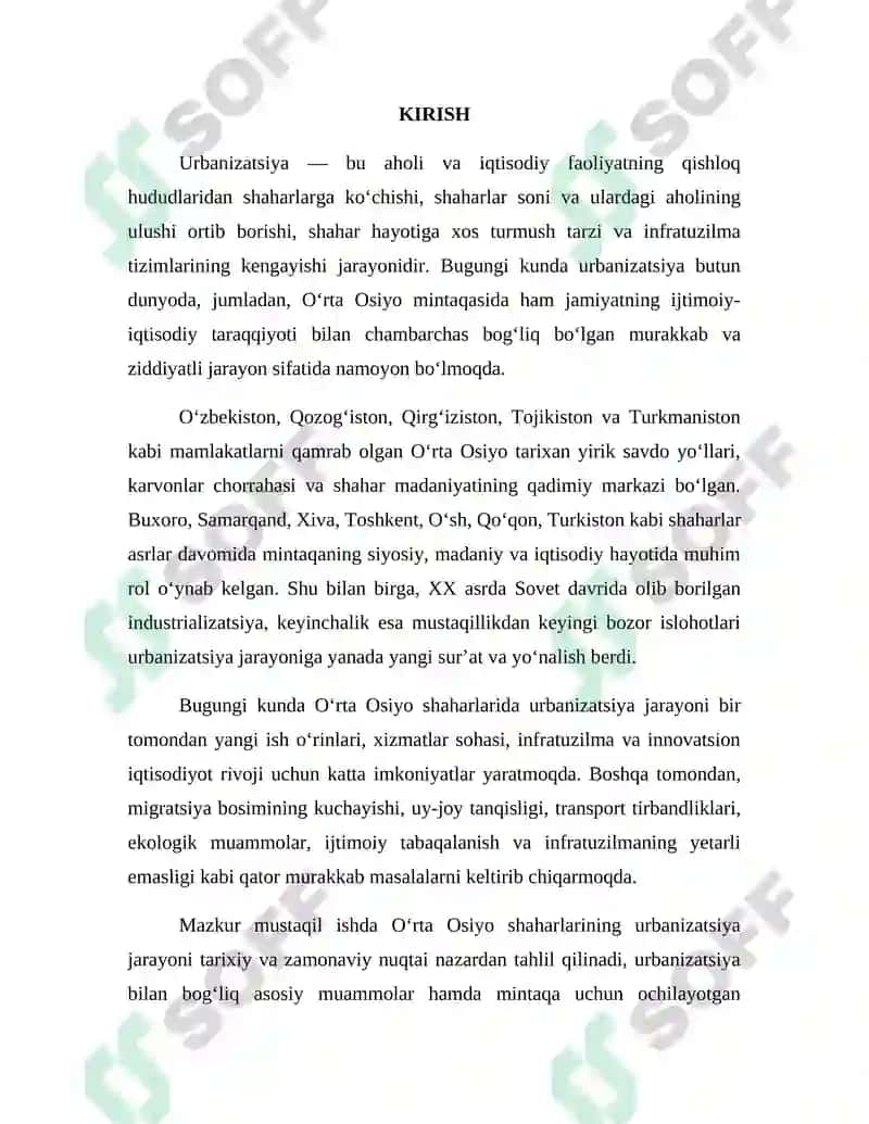 Urbanizatsiya jarayoni: muammolar va imkoniyatlar 3