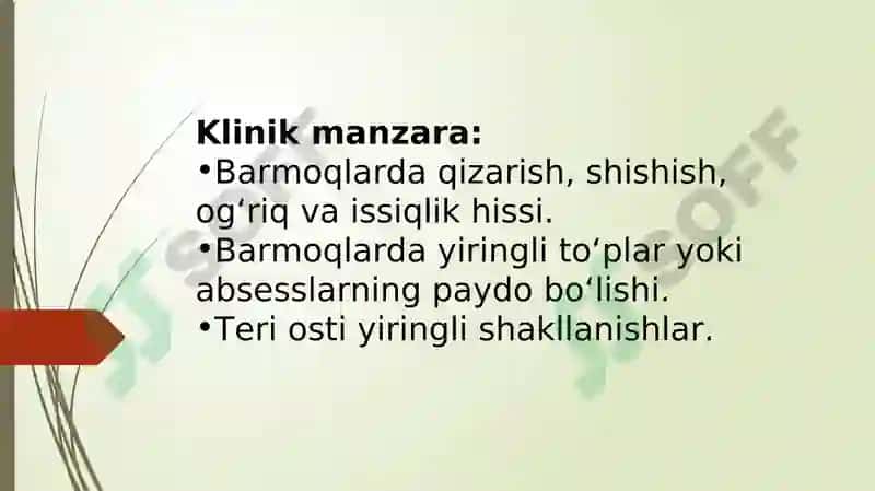 Qo'l va oyoq panjalari yiringli yallig'lanish xastaliklari 3