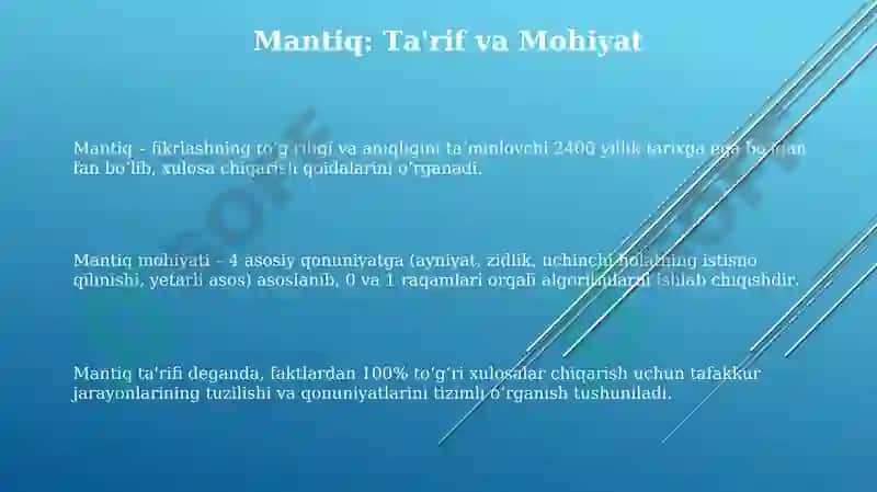 Mantiq, tafakkur shakllari va qonunlari 3