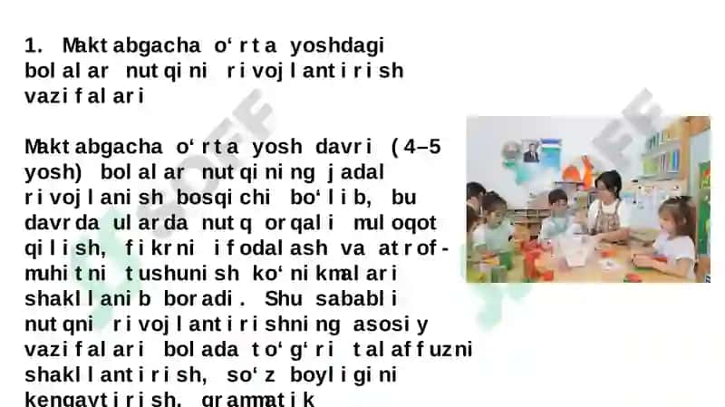 Maktabgacha orta yoshdagi bolalar nutqini o‘stirishning vazifalari, metodlari va vositalari 3