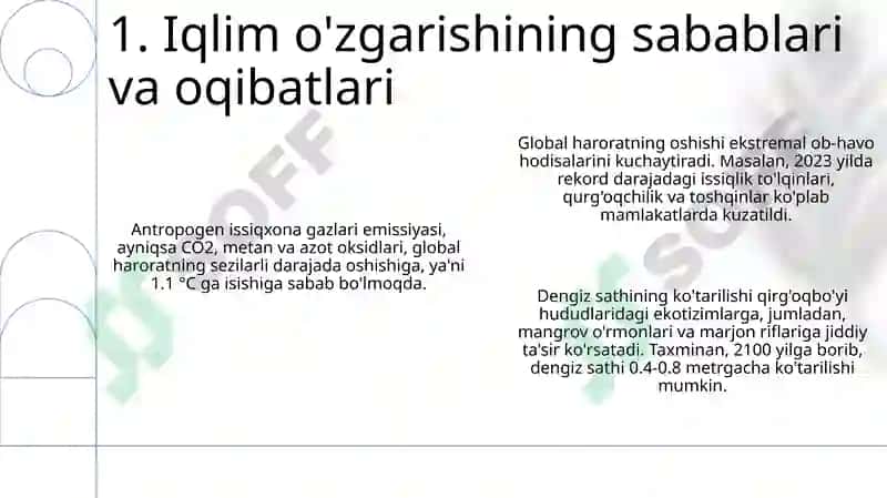 Iqlim o'zgarishi muammolari va unga qarshi kurash yo'llari 3