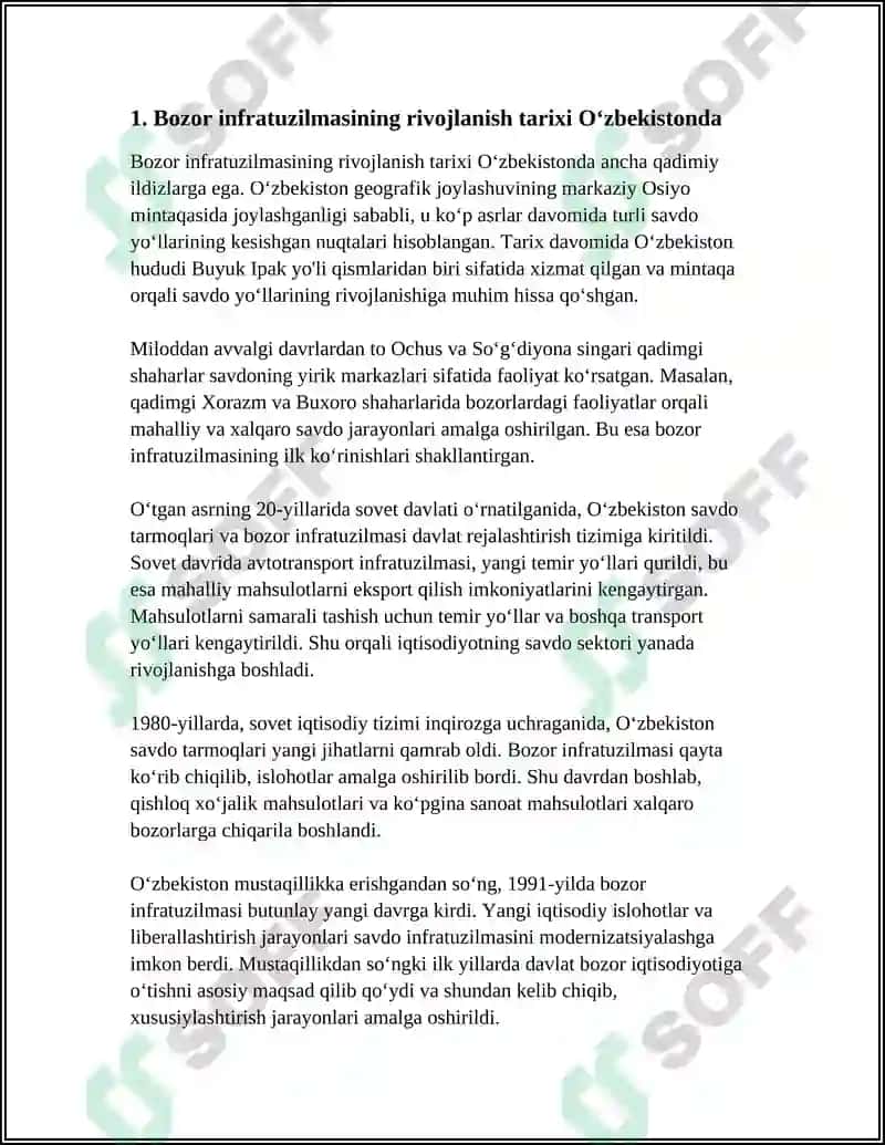 Bozor Infrastrukturasining Shakllantirilishi 3