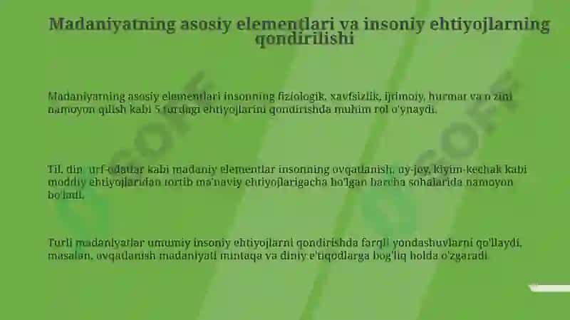 Dunyo xalqlari madaniyatidagi umumiylik va farqlar 3