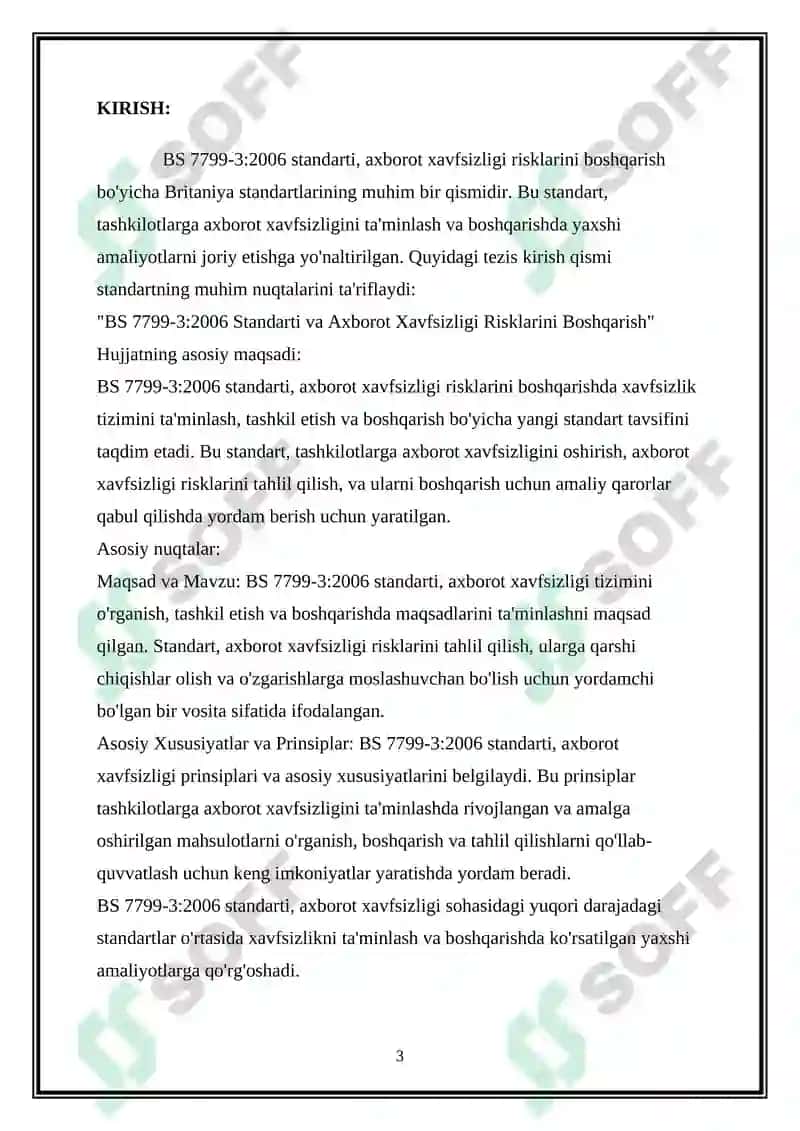 BS 7799-3:2006 - Britaniya standarti BS 7799. Axborot xavfsizligi risklarini boshqarishda yangi standart tavsifi 3