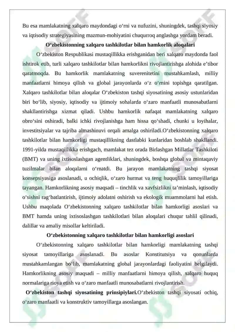 Xalqaro Tashkilotlar bilan Hamkorlik 3