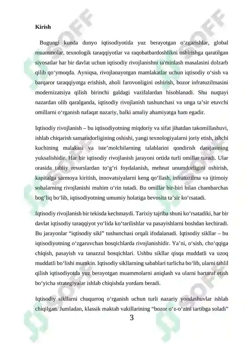 Iqtisodiy rivojlanishning siklliligi va iqtisodiy sikl nazariyalari 3