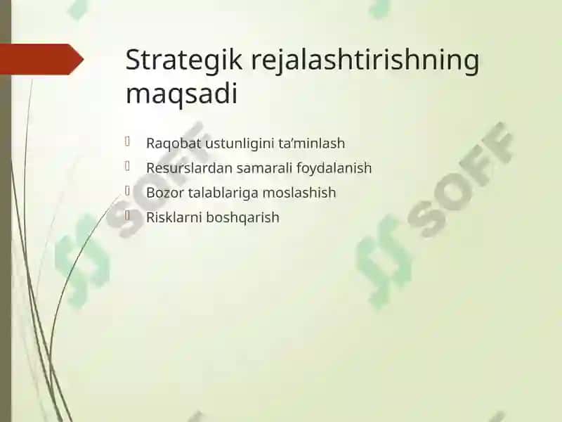 Biznesda Strategik Rejalashtirishning O‘rni 3