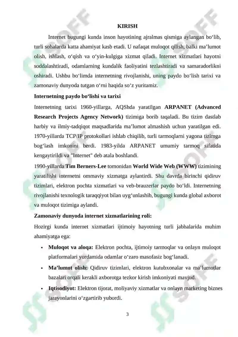 Internet Xizmatlari Tarixi va Paydo bo'lishi 3
