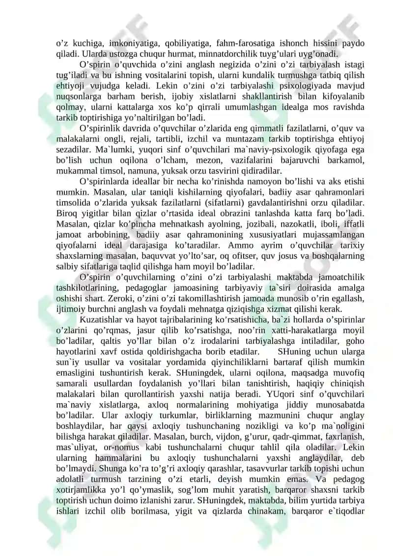 Ilk o’spirinlik va yoshlik davrida psixik rivojlanish xususiyatlari 3