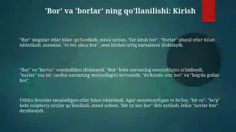 Bor va Borlar: Asosiy Qoidalar 3