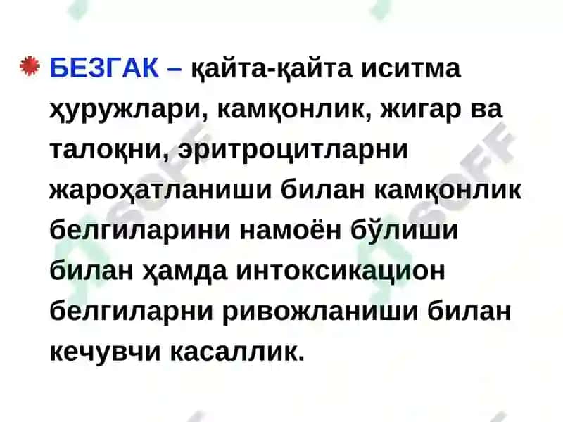 BEZGAK MALYARIYA, MALARIA 3