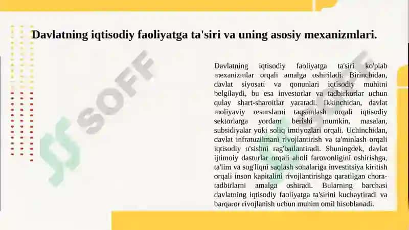 Iqtisodiyotni boshqarishda davlat siyosati 3
