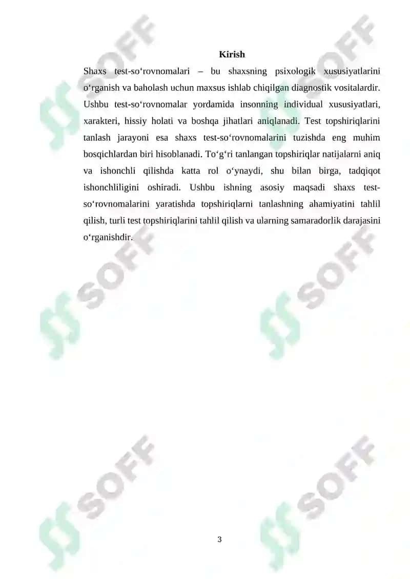 Shaxs test-so‘rovnomalarining asosiy tushunchalari 3
