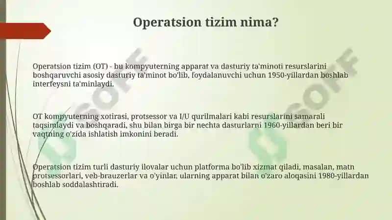 Operatsion tizimlar,ularning turlari 3