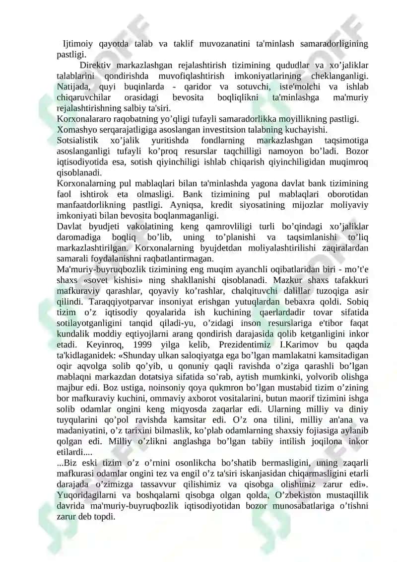 O'zbekiston Respublikasining bozor munosabatlariga o‘tish konsepsiyasi va strategiyasi 3