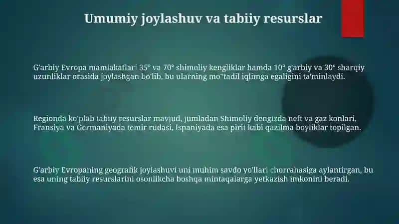 Gʻarbiy Yevropa davlatlarigeografiyasi 3