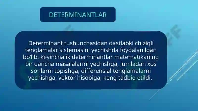Determinantlar nazariyasi 3