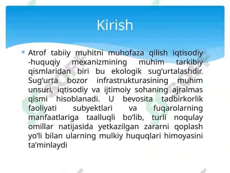 ekologik sugʻurtalashni tashkil etishning iqtisodiy ahamiyati 3