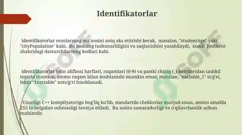 C++ Dasturlash Tilining Alifsbosi 3