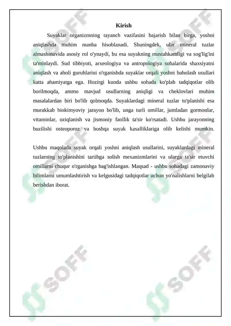 Suyak metabolizmi va yoshni baholash usullari 3