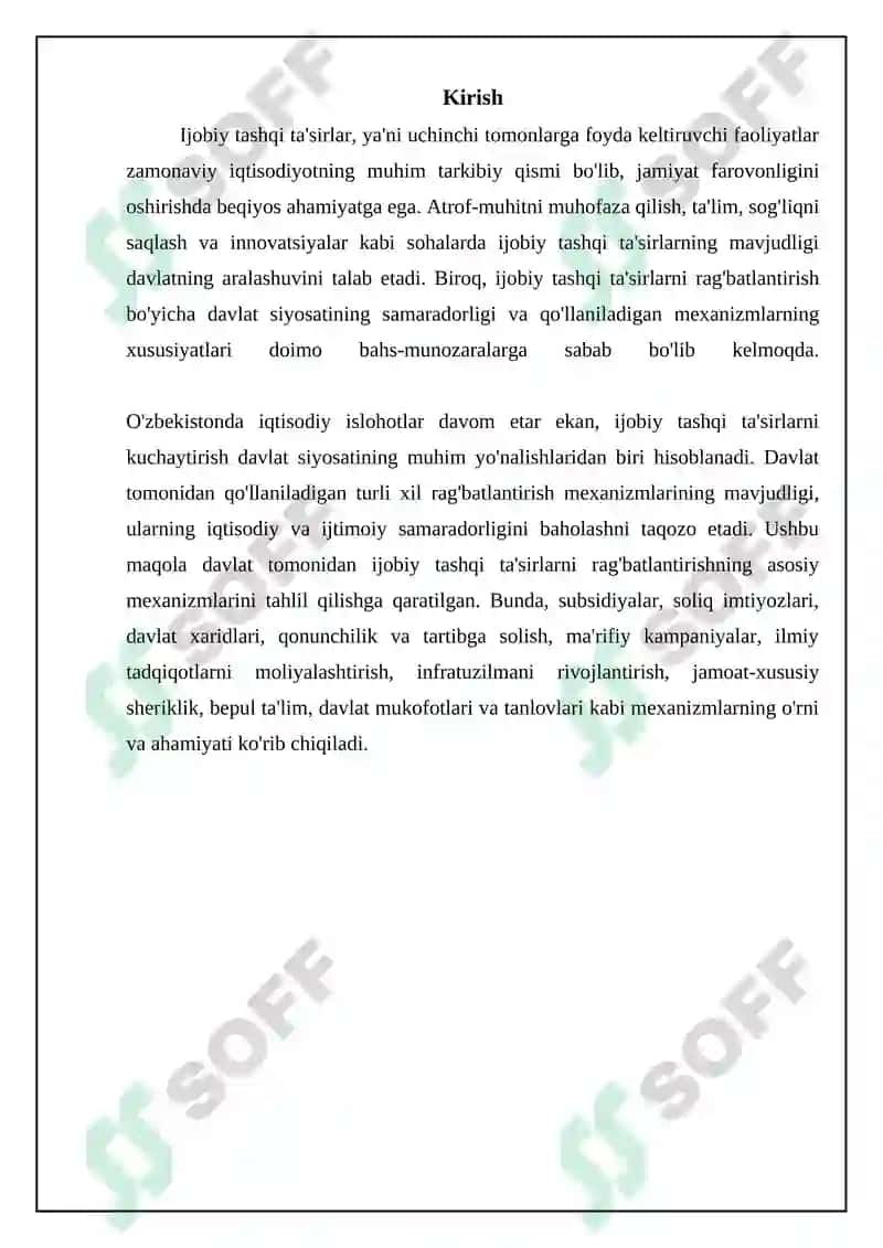 Davlat tomonidan ijobiy tashqi taʼsirlarni ragʻbatlantirish mexanizmlari 3