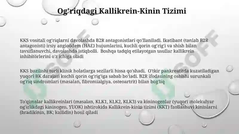 Kallikrein-kinin tizimi, klinik ahamiyati 3